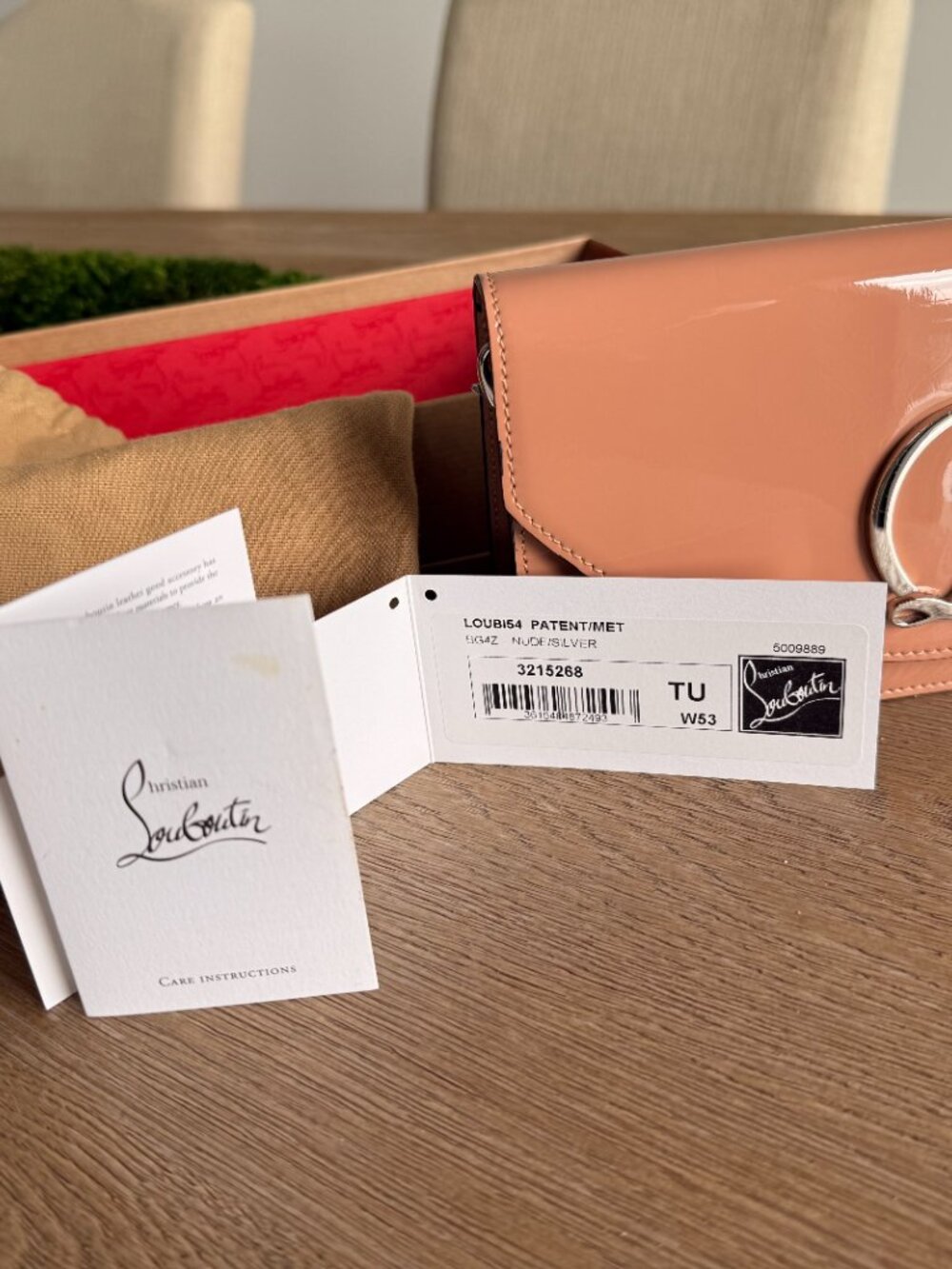 Christian Louboutin Patent Leather Crossbody Clutch in Blush Pink - Picture 4 of 4